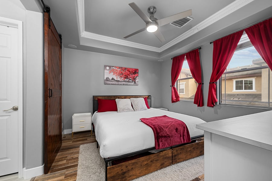 Master bedroom with king bed