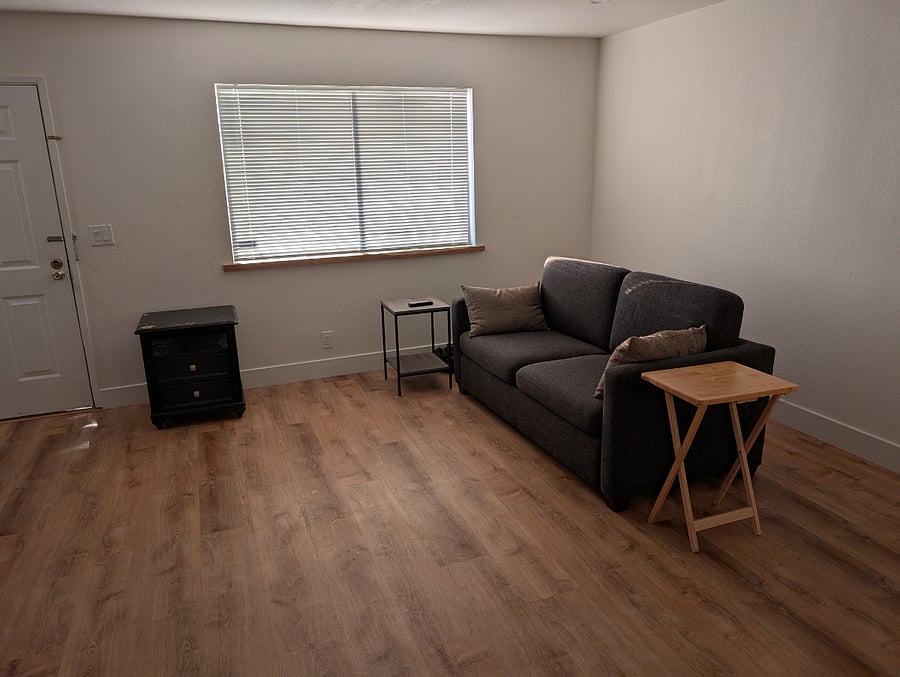 Living room, couch has pull-out bed