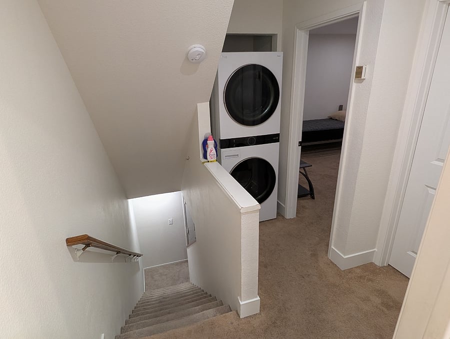 Washer-Dryer unit and stairs