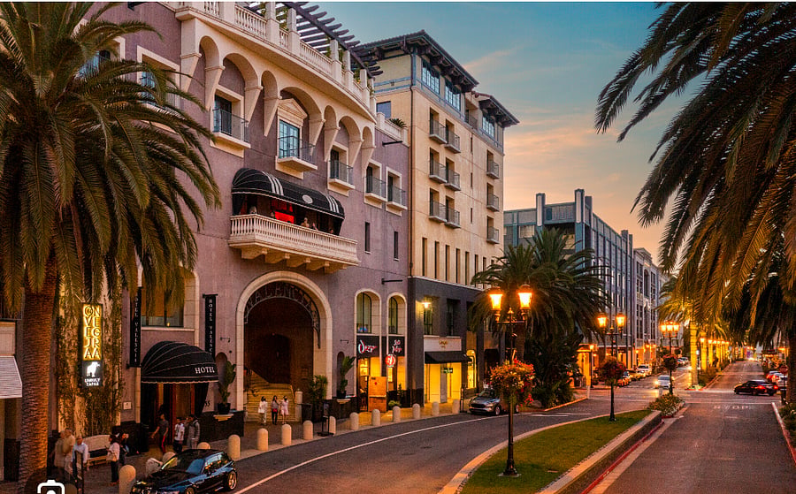 Santana Row 
(15 min near!)

https://santanarow.com/