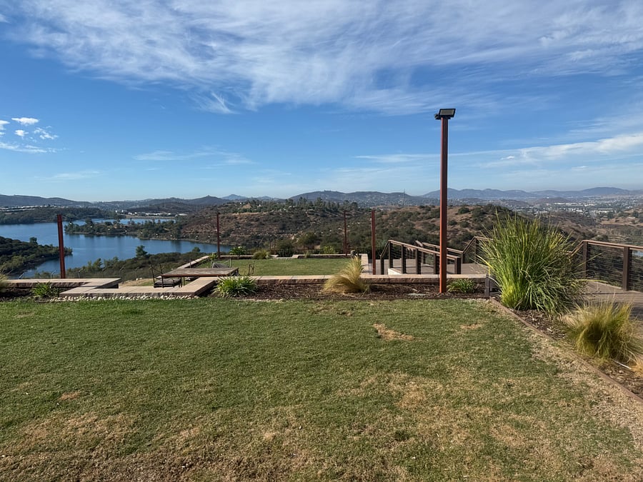 Outdoor terraced area with great views of the mountains and lake. Perfect for events! 