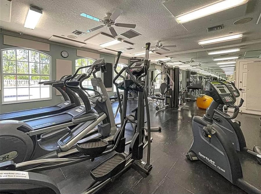 Well-stocked gym.