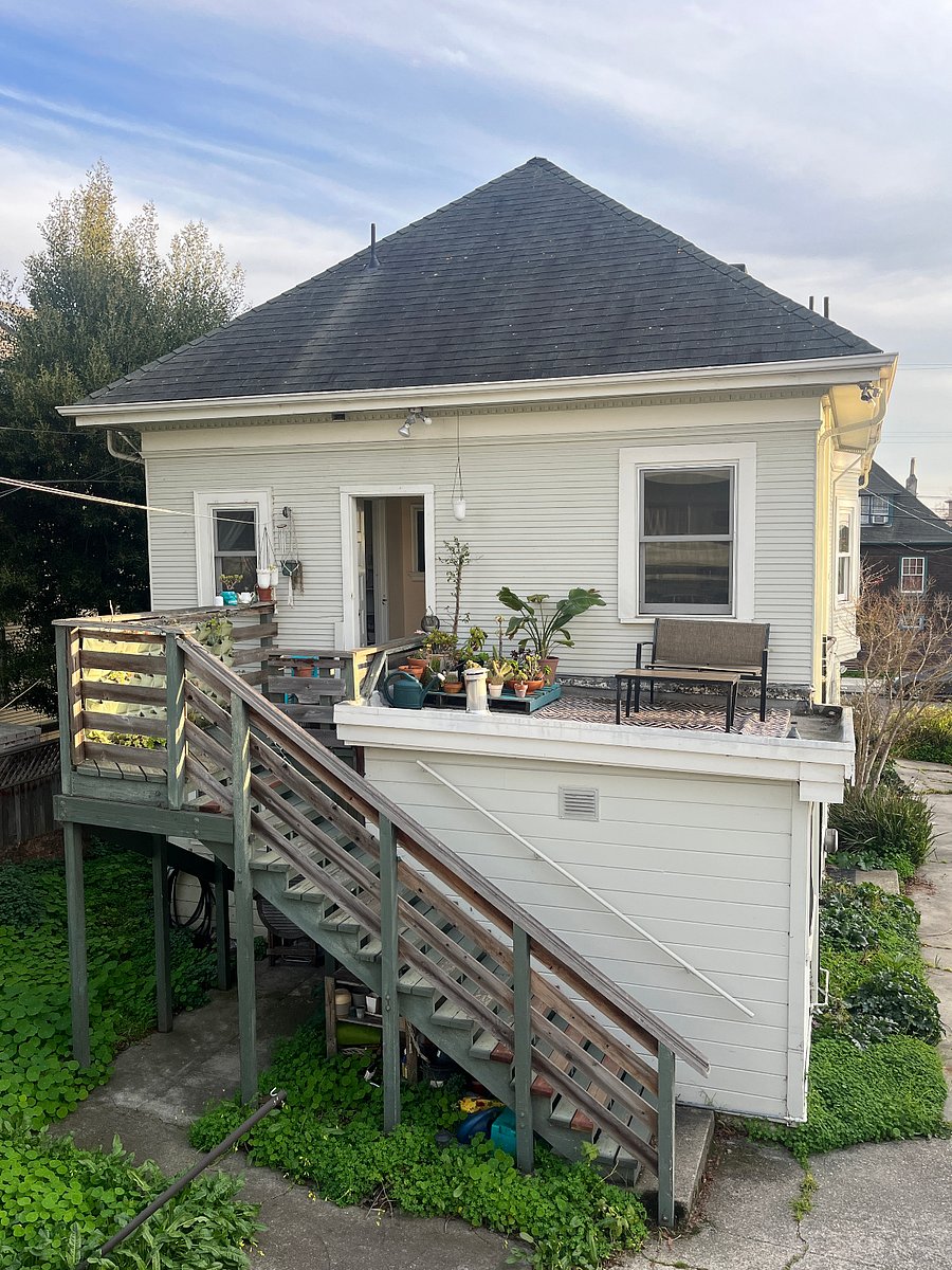 This is the back of the house, which we use as a main door.