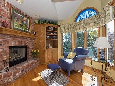Hearth room and fireplace