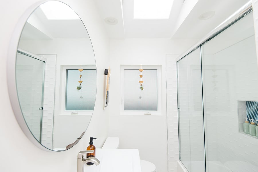 Bathroom #2 has a full tub, toilet, sink.