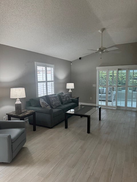 Large living room area with TV, high speed WIFI provided.
