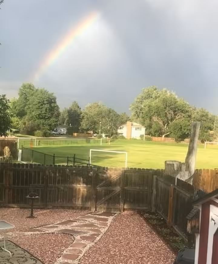 Yard backs to school open space