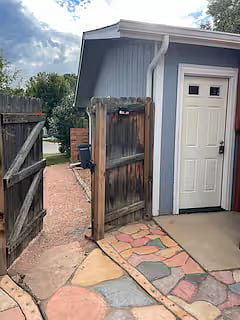 Private Back Door Entrance through Garage