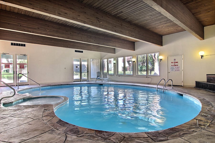 Complex has one indoor (open year-round) and three outdoor pools