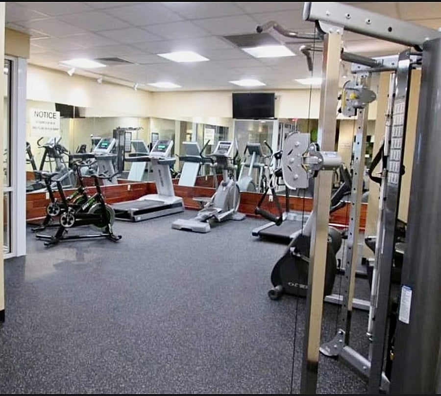 Well-equipped fitness center featuring cardio machines and strength-training equipment perfect for staying active without leaving the Inn.