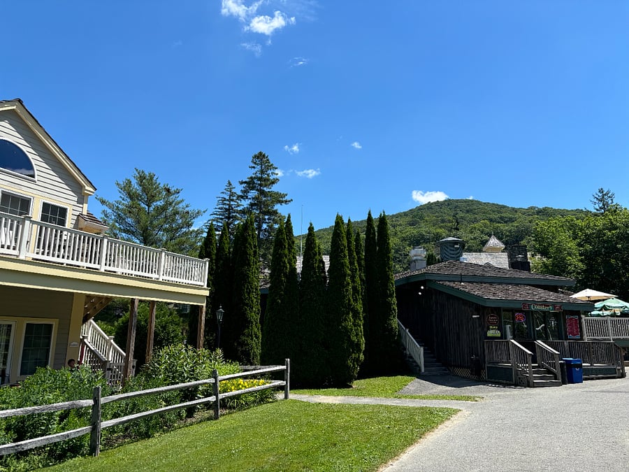 Resort Grounds in Full Bloom just Steps from the Condo - Lush summer views and easy access to trails, dining, and resort amenities.