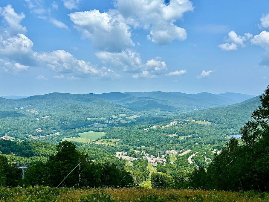 Panoramic mountain views from the top of Jiminy Peak.
Take in sweeping summer vistas! Perfect for hikers, bikers, and nature lovers.