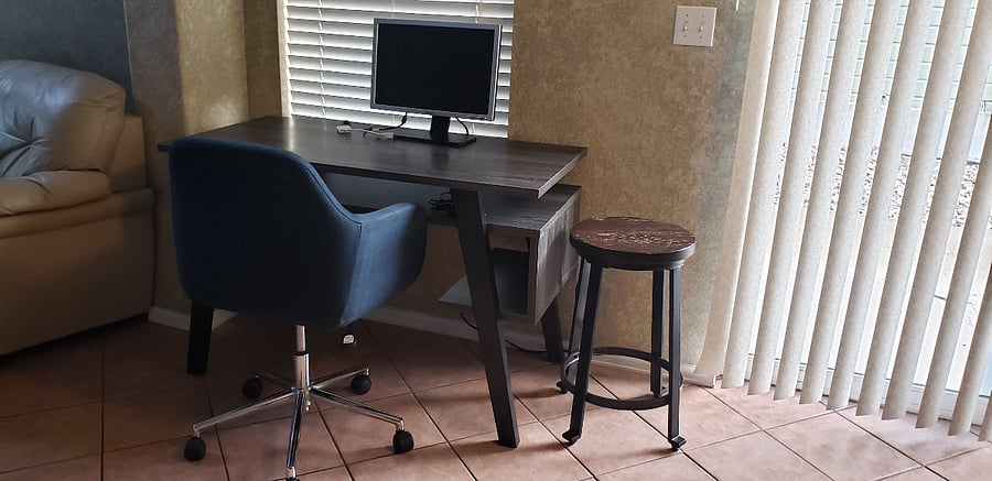 Workspace 1 with a monitor.