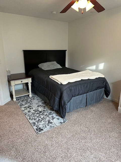 Accommodating, full size bed with fresh linens.