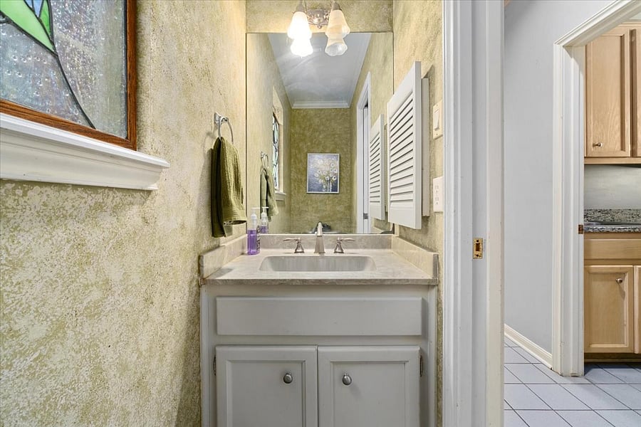 half bathroom near the utility room.