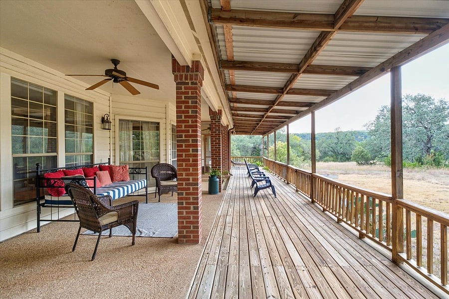 Back porch facing Barton Creek, trails are 5 minutes away walking.