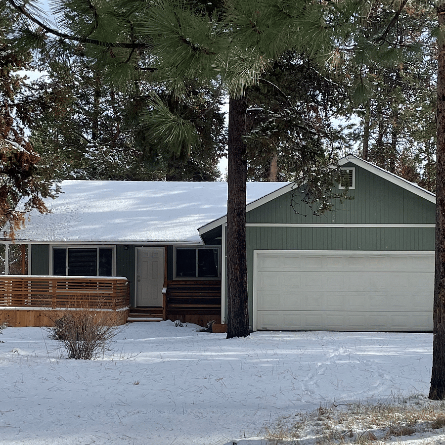 Front of house in the winter