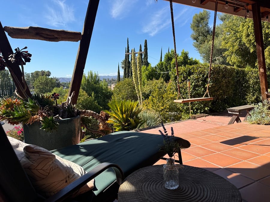 Enjoy your morning coffee with a view and the sound of birds and squirrels!