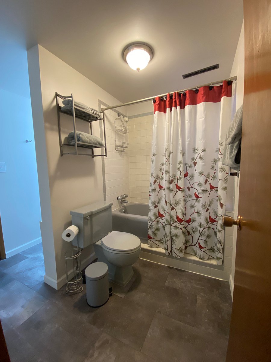 Private bath with tub and shower