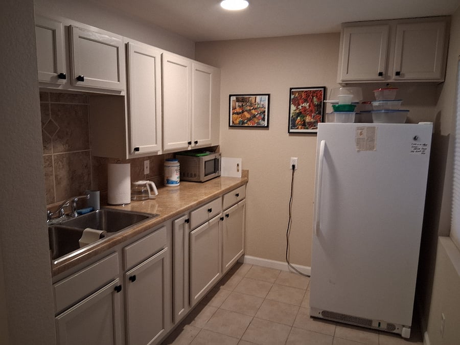 Mini-kitchen in basement
