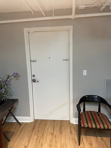 Secure basement entry/exit in addition to first floor entry/exit
