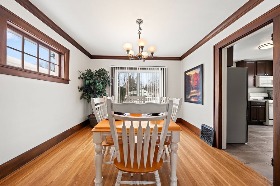 Shared dining room featuring pottery barn furnitures