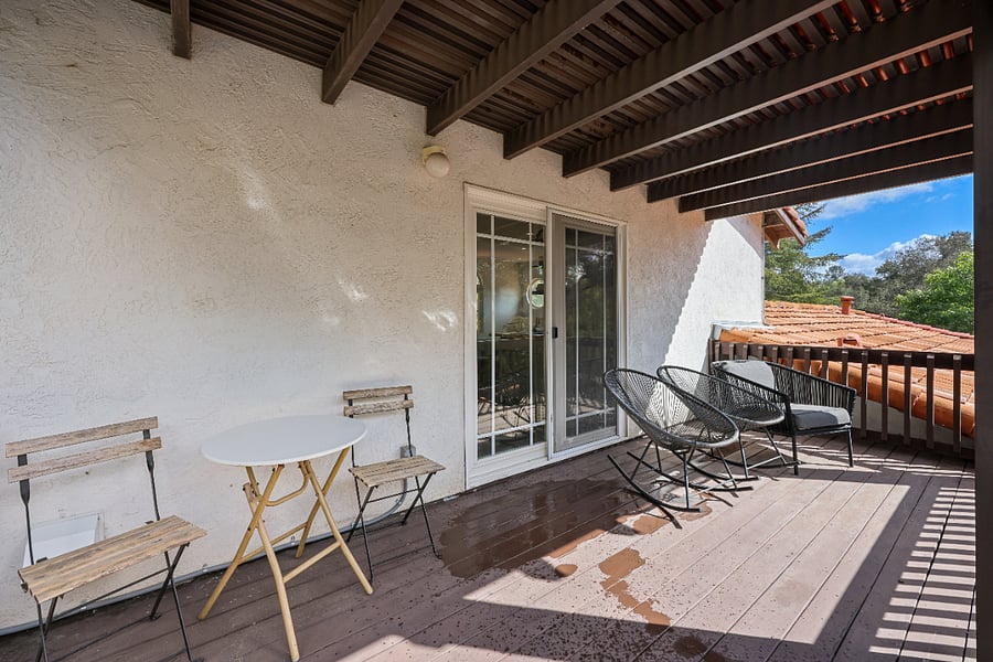 View of the casita sliding doors