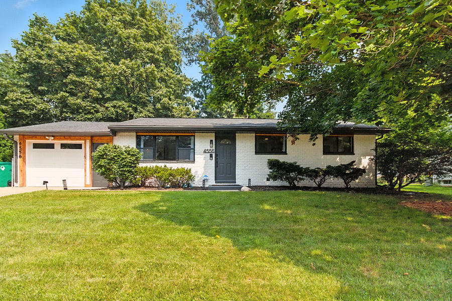 1189 Square feet with a one car attached garage with direct access to the house. Includes remote for garage door opener.