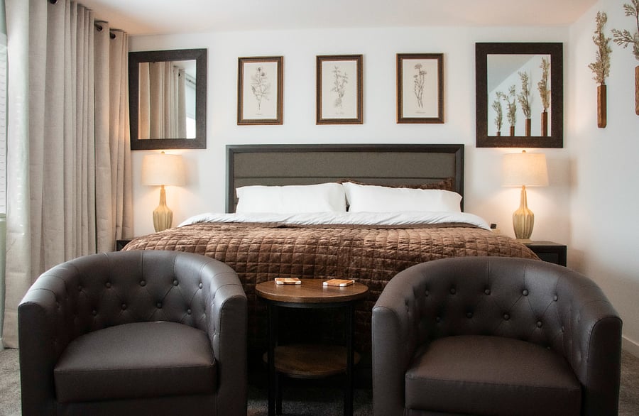 2nd Floor: Master Bedroom w/ King Size Bed, Walk-in Closet, En Suit Bathroom, and Private Balcony 