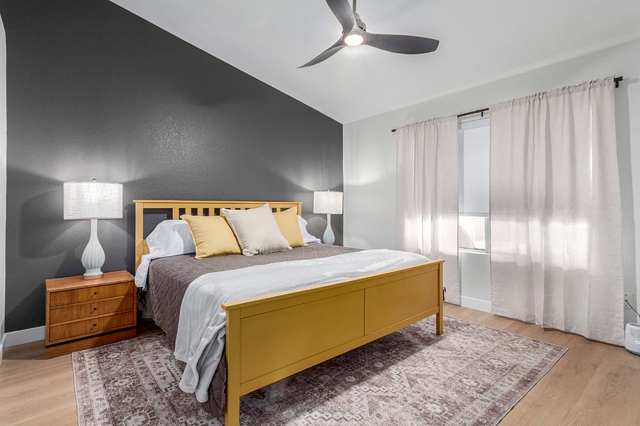 Primary Bedroom with Room Darkening Shades