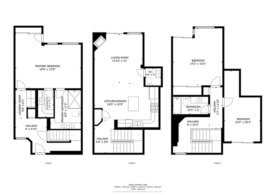 Floor Plan of all 3 Floors