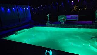 night swimming in heated pool