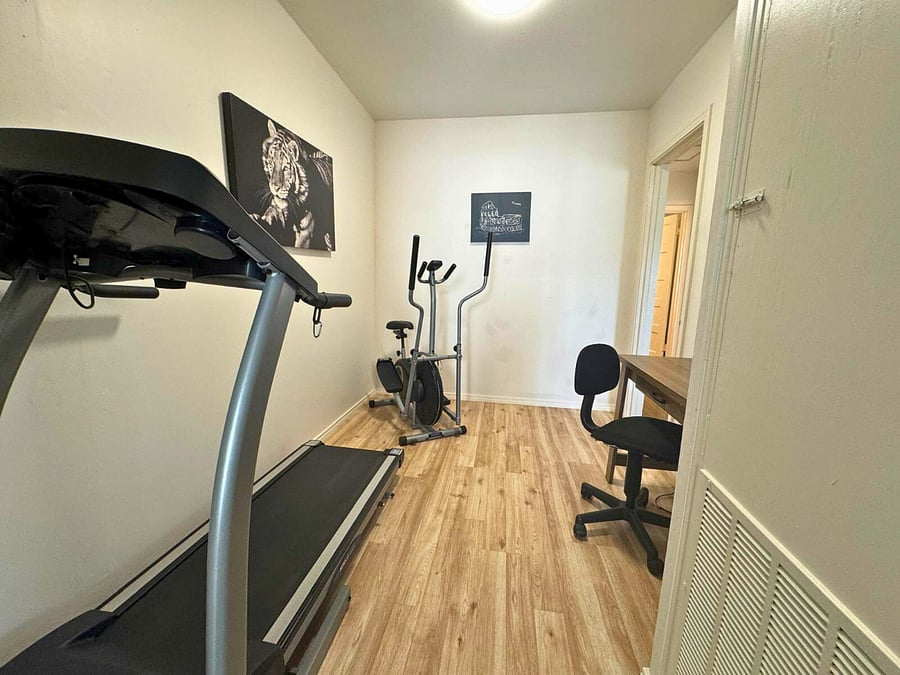 fitness room/ and work/study area