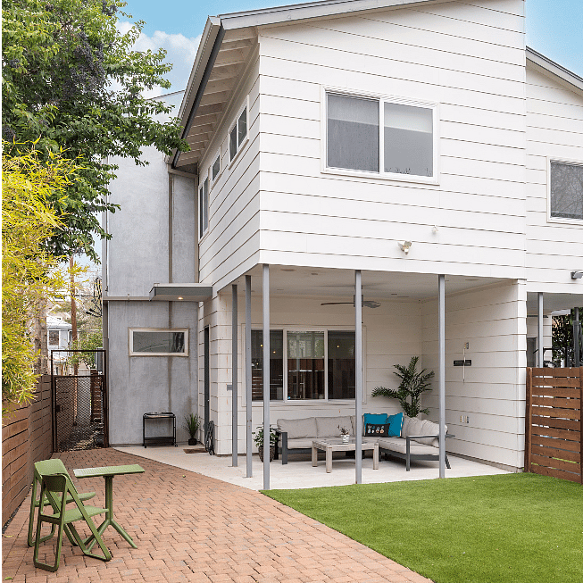 Back yard, covered patio