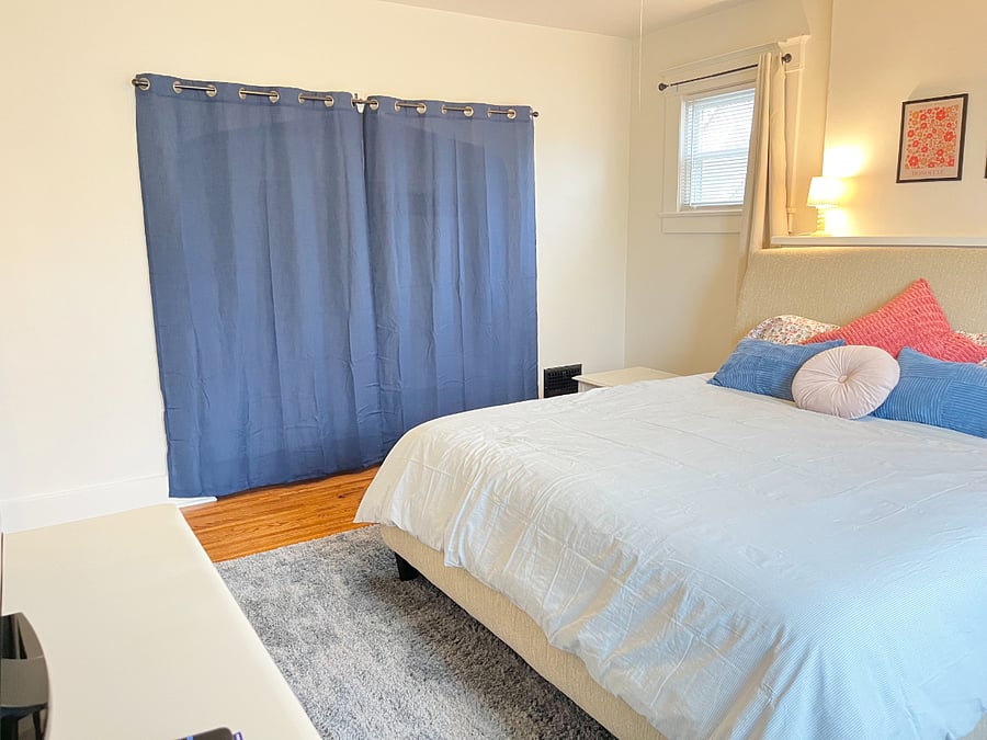 large main bedroom with king bed and roomy closet