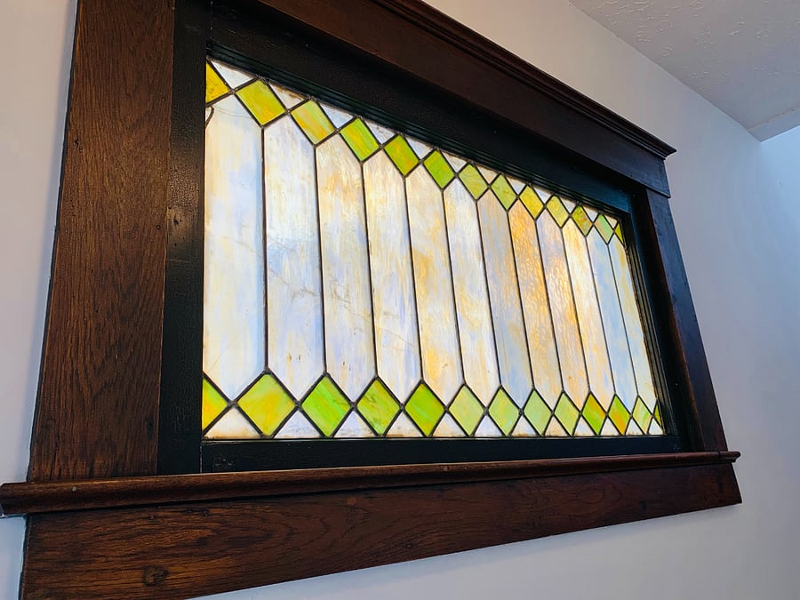 original stained glass in entryway