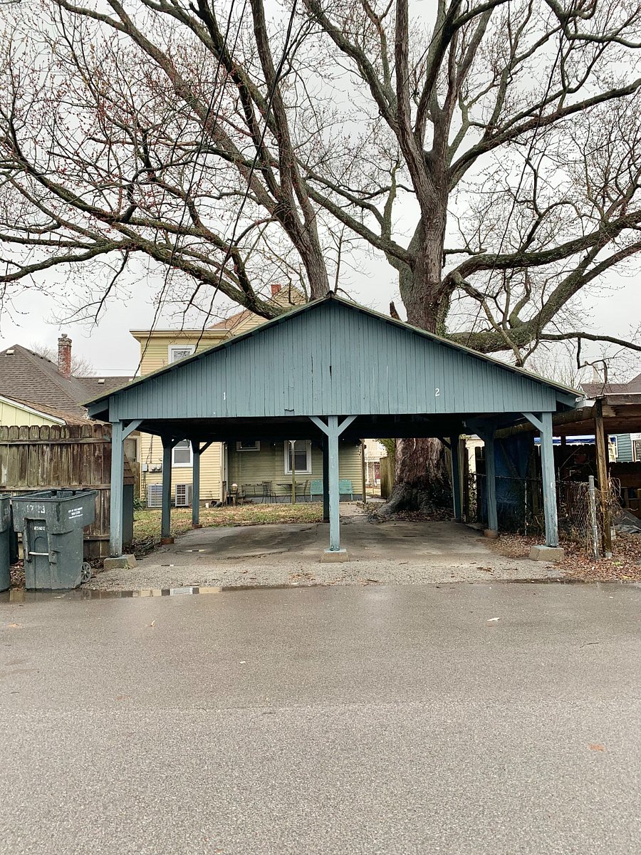one private, dedicated parking space for each unit of the duplex (there is additional free street parking in front of the house)
