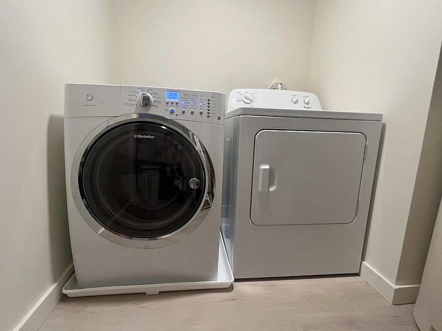 Full sized washer and dryer that is shared with the other tenants