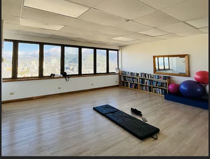 Yoga/Pilates private work out area with views of Ala wai.