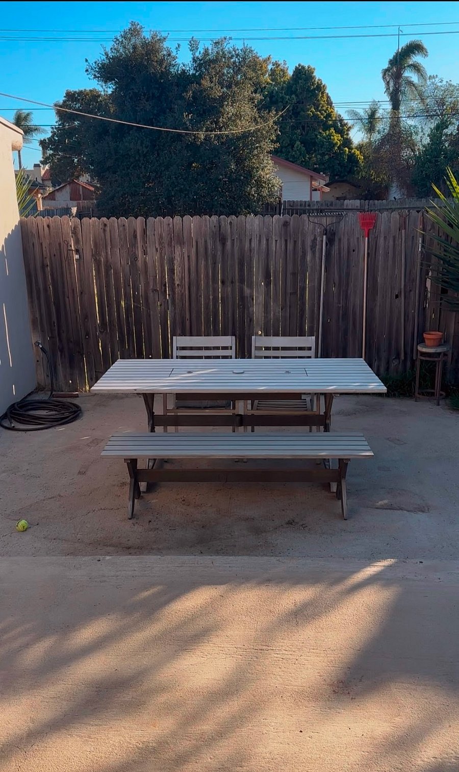 Backyard with seating
