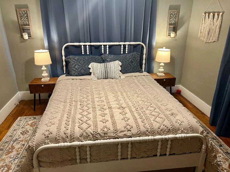 Queen sized bed