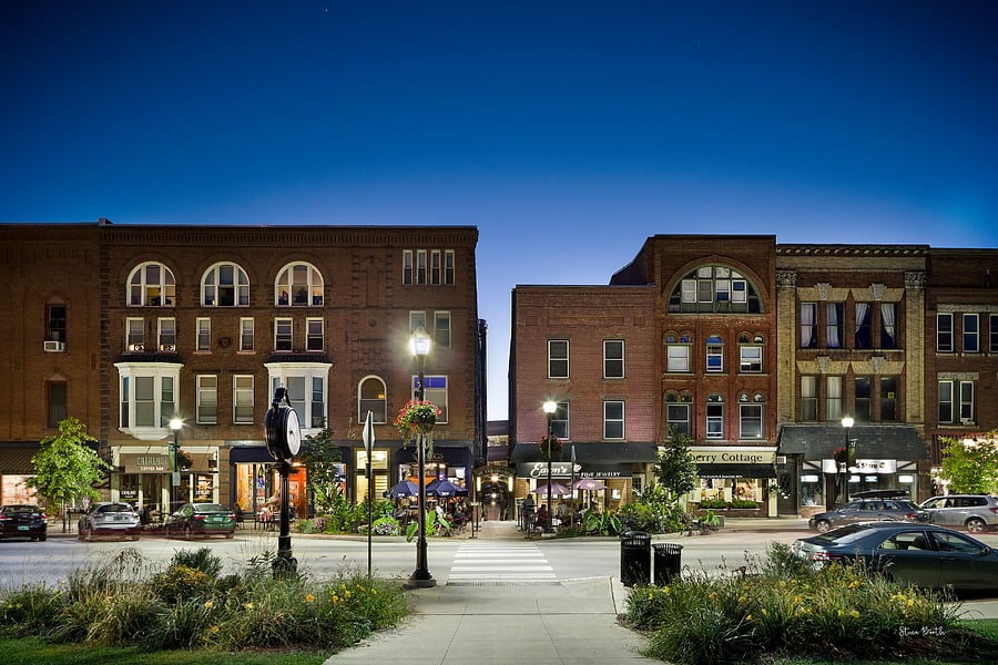 Downtown Saint Albans, a quick walk from the house