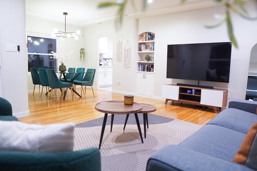 Spacious open concept family room