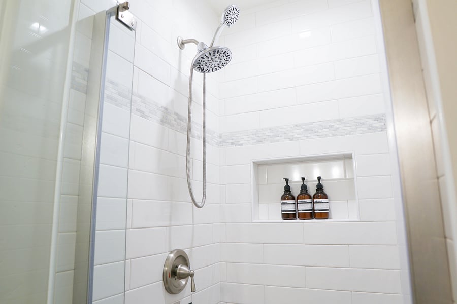 Primary bathrooms standing shower