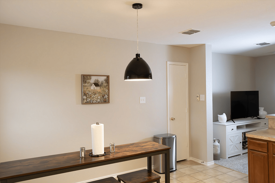 Kitchen Includes a Stylish Breakfast Nook with LED Lighting, Plenty of Storage Space, and a Starter Kit of Compostable Trash Bags