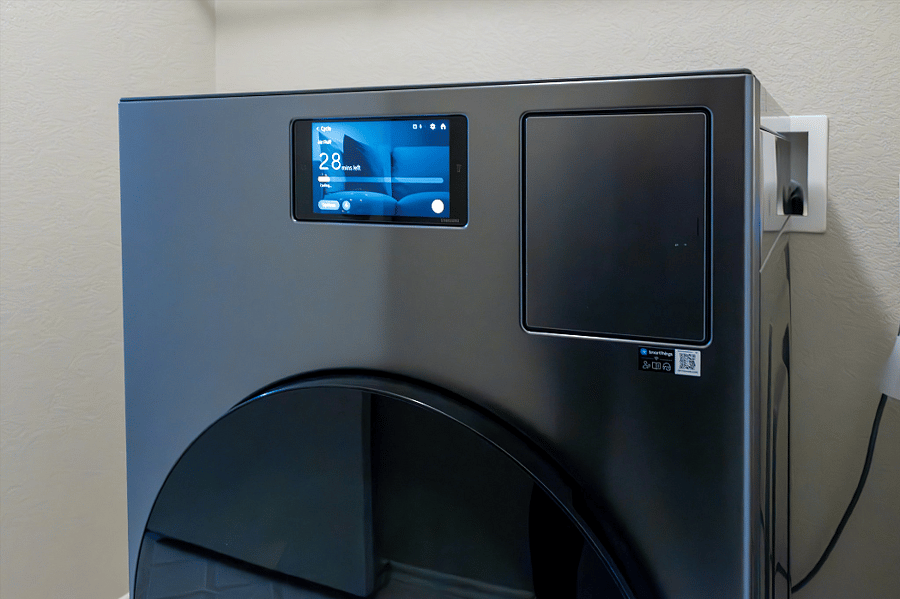 Laundry Room Includes an Eco-friendly Washer and Dryer with a Starter Kit of Allergen-Free Detergent