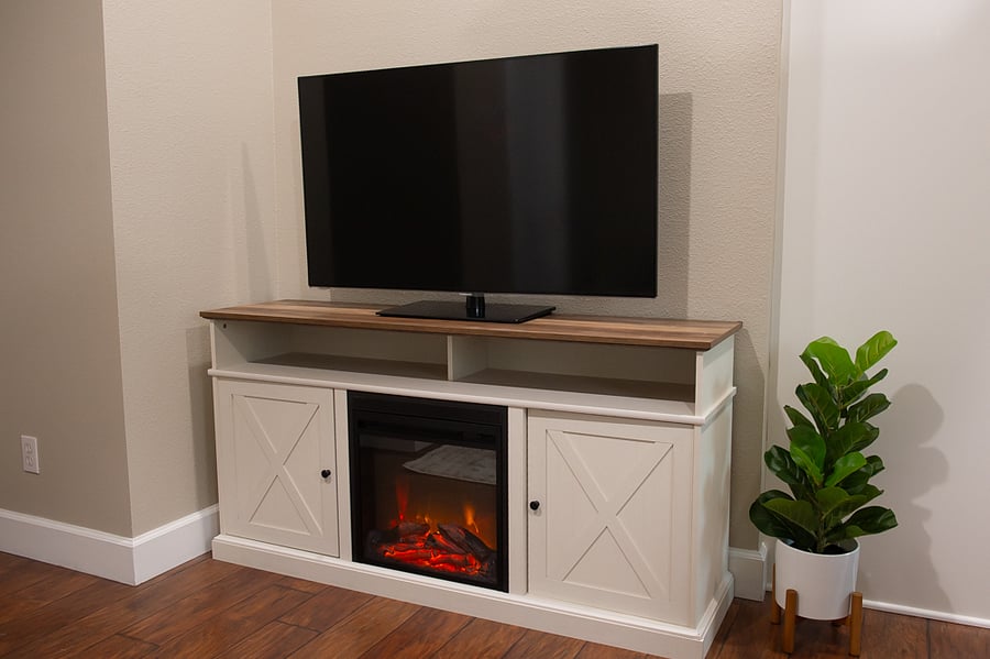 Electric fireplace.