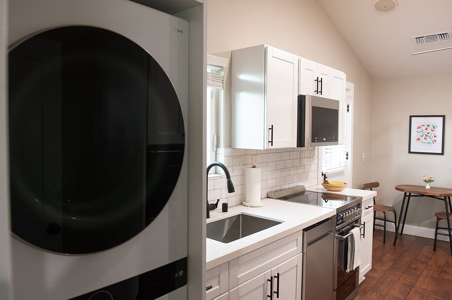 Full size washer and dryer.