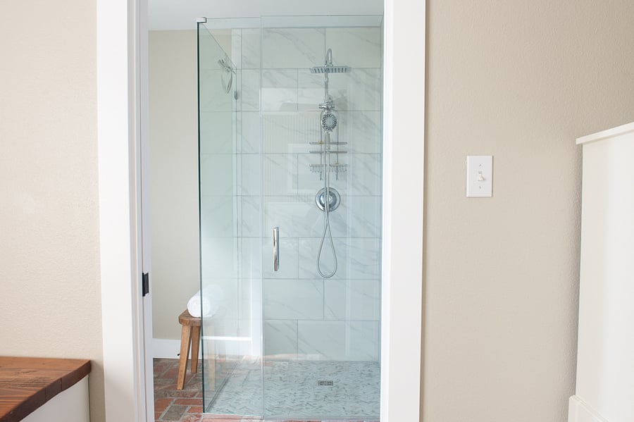 Shower with rainfall shower.
