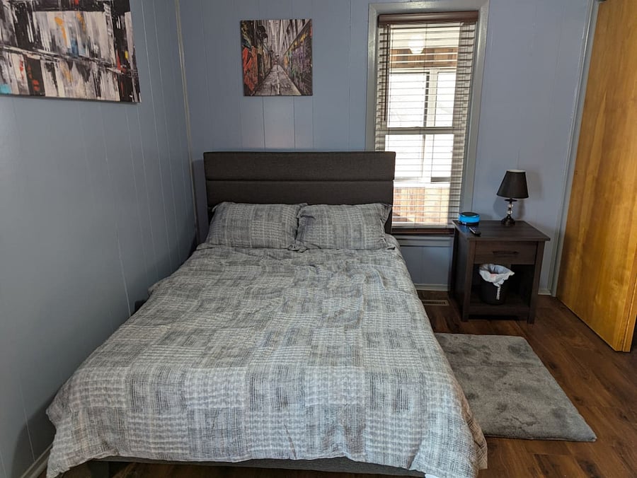 The bed.